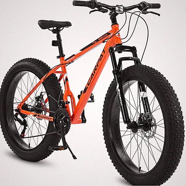 26in Fat Tire Bike: 21-Speed, Front Suspension, Dual Disc Brakes, Steel Frame