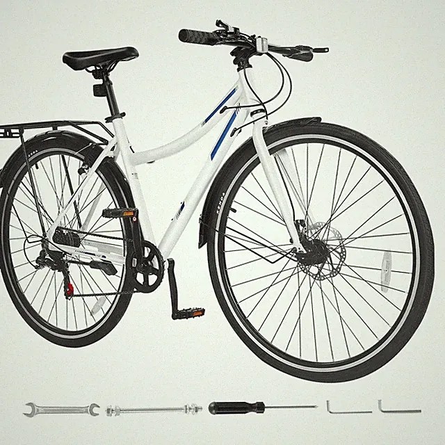 700c Hybrid Bike 7-Speed Shimano Drivetrain Aluminum Step-Through 330lb