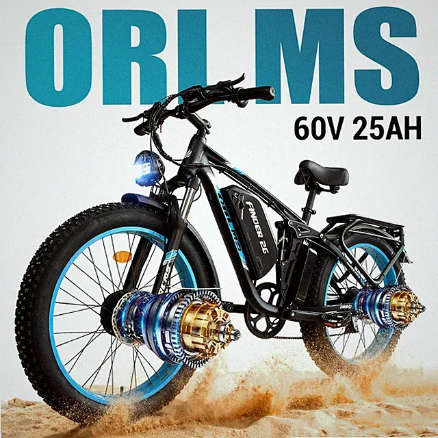 Adult off-road electric bike, motor 2000W, battery 60V25AH, 26 inch tires, 7-spe