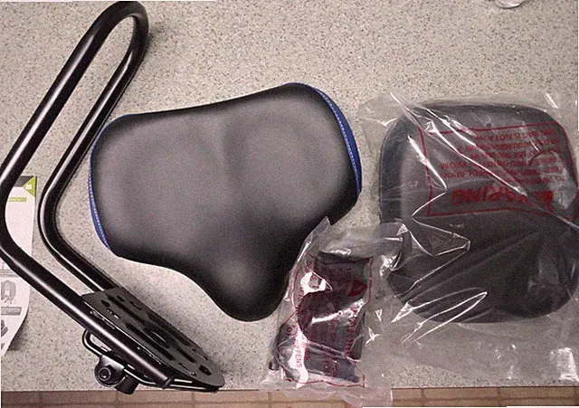 bicycle seat with backrest black/ blue