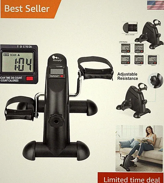 Compact Mini Exercise Bike with LCD Monitor - Adjustable Resistance & Portable