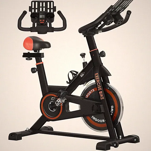 Exercise Cycling Bike w/ Adjustable Height/Resistance, Pedal Cages, & LCD