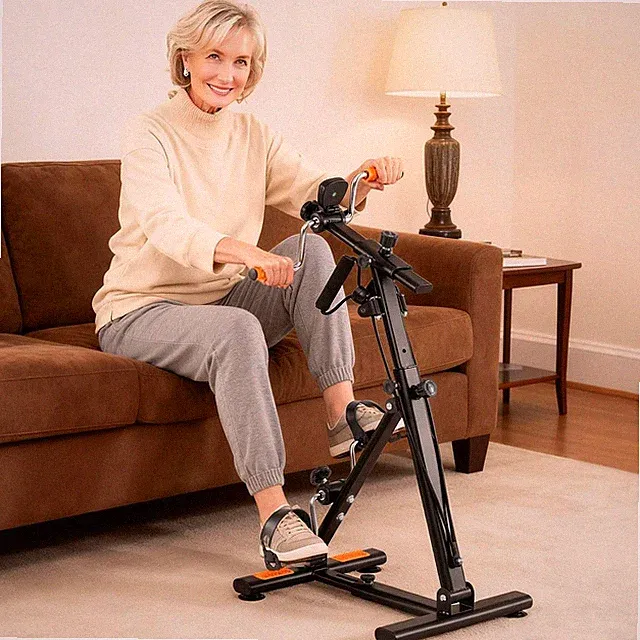 Goplus Pedal Exerciser for Seniors, Hand Arm Leg and Knee Therapy Peddler