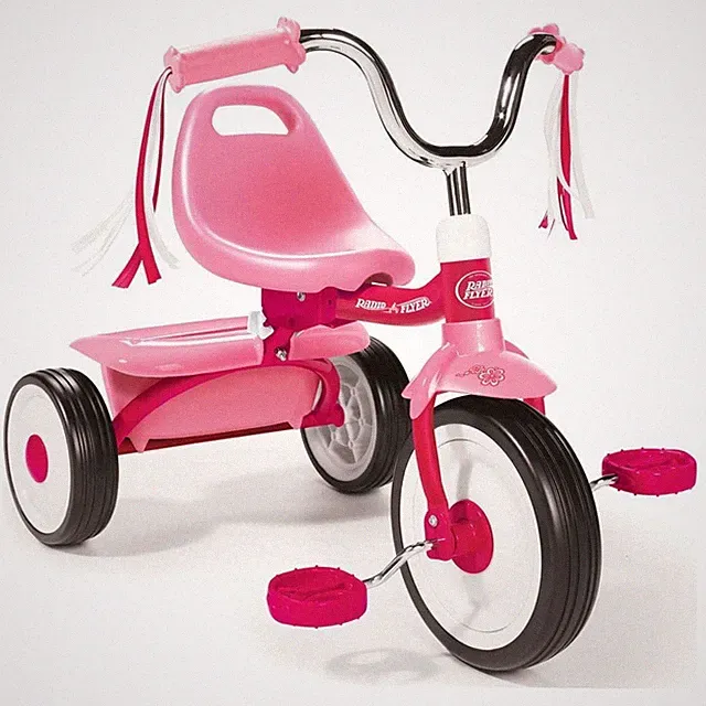 Ready To Ride Folding Trike Fully Assembled Beginner Tricycle for Kids Pink