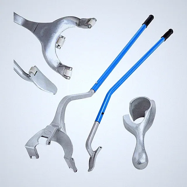 Tire Changer 17.5"-24" Steel Bead Breaker Manual Tool Kit, Blue