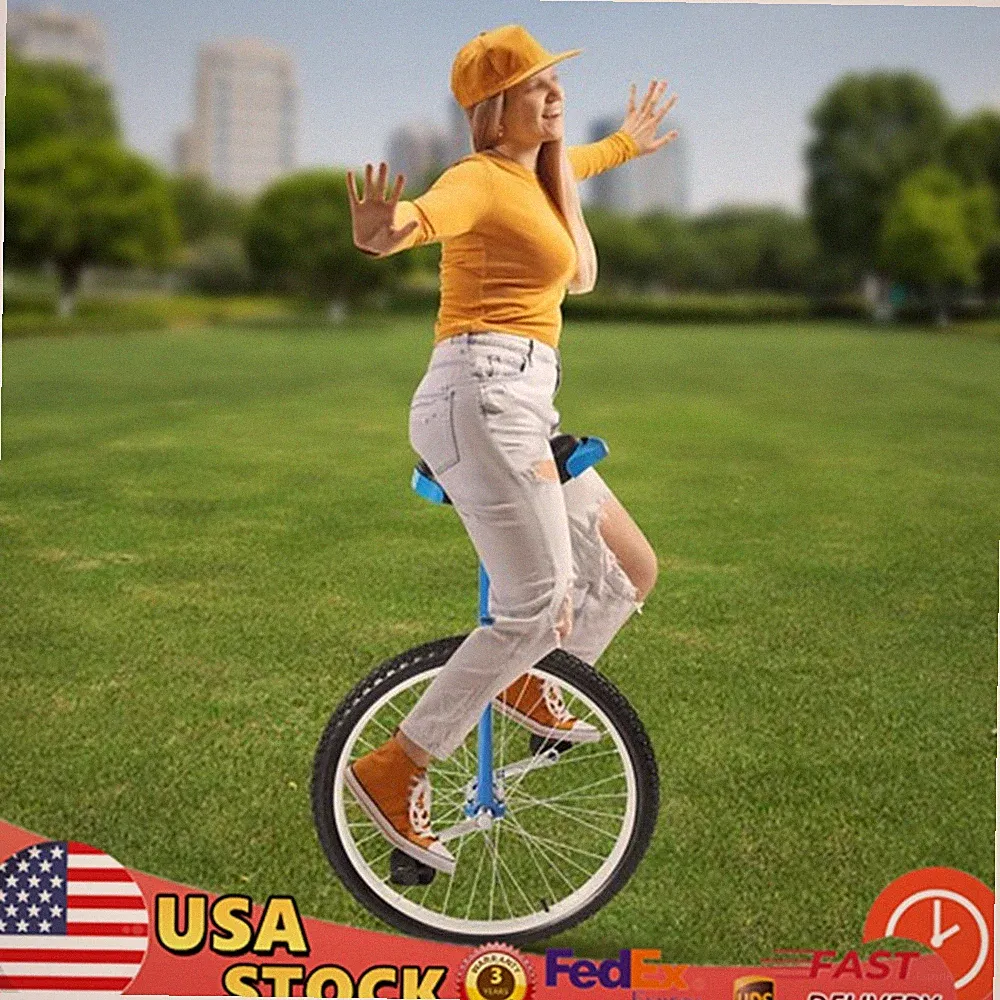 Unicycle with Excellent Steel Frame Leakproof Tire Adjustable Height for Outdoor