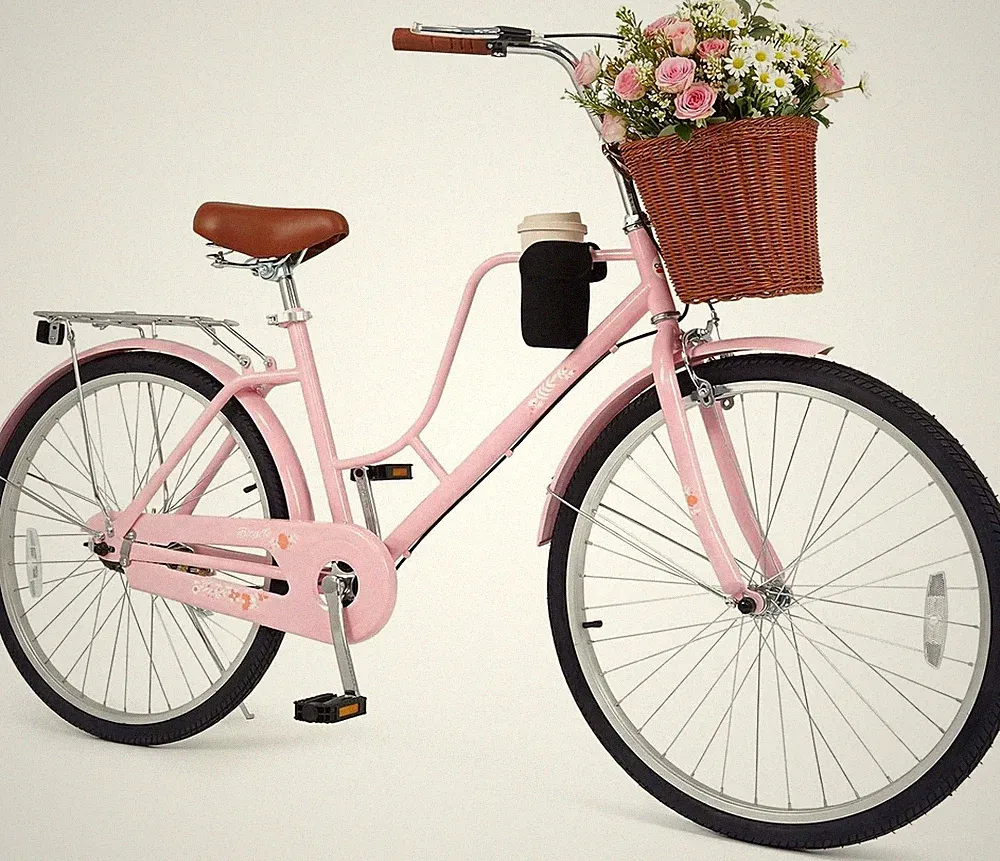 Women's Charleston Beach Cruiser Bike 26 Inch Perfect Fit Comfort Ride, Pink